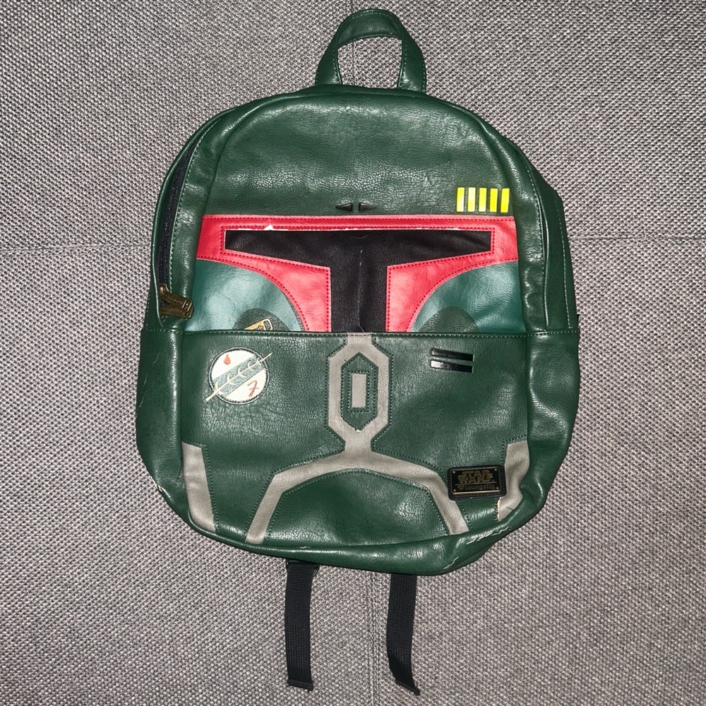 Loungefly Star Wars Boba Fett Green Leather Backpack
